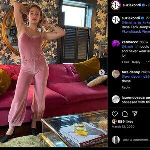 NWT Suzie Kondi The Giorgi Tank Jumpsuit in Apricot Velour